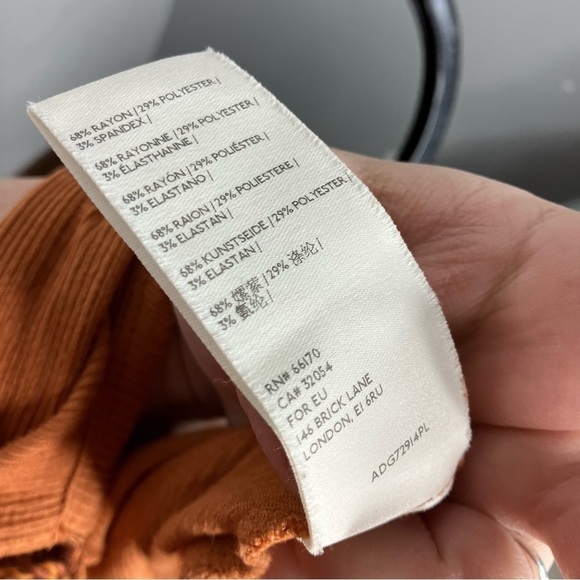 Anthropologie Saturday Sunday ribbed tiered jumpsuit rust colored size XS - Picture 11 of 11